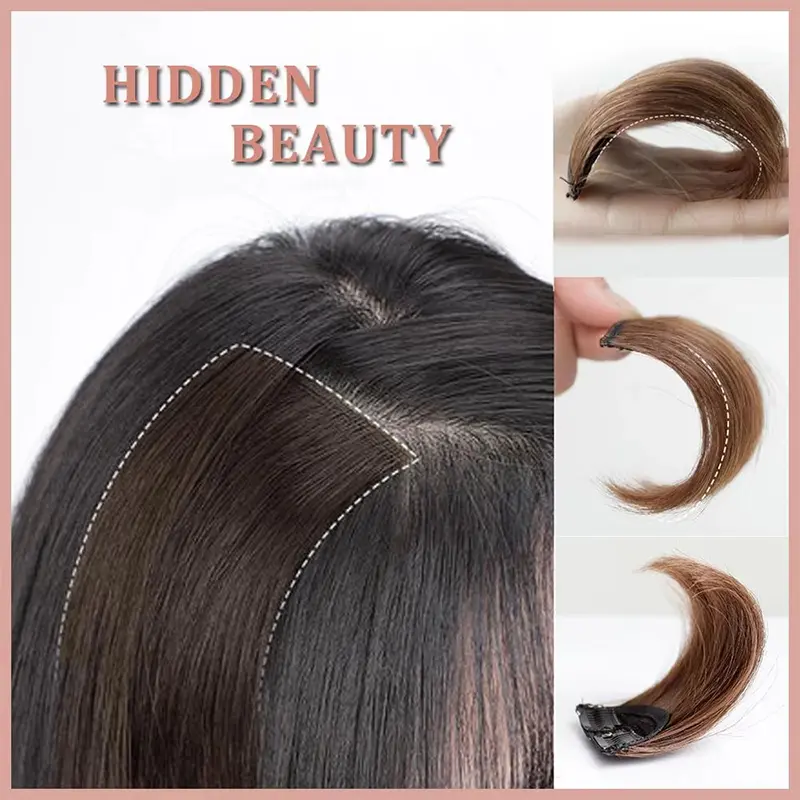 2pcs Synthetic Clip In Hairpiece Hairpin One Piece Seamless Artificial Hair Pad Natural Hair Extensions Fake for Women