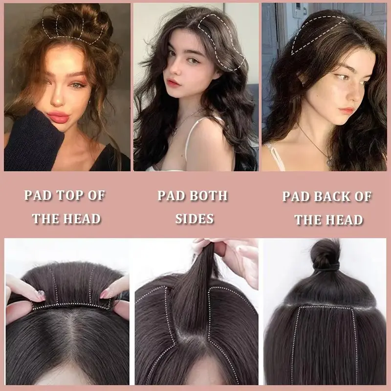 2pcs Synthetic Clip In Hairpiece Hairpin One Piece Seamless Artificial Hair Pad Natural Hair Extensions Fake for Women