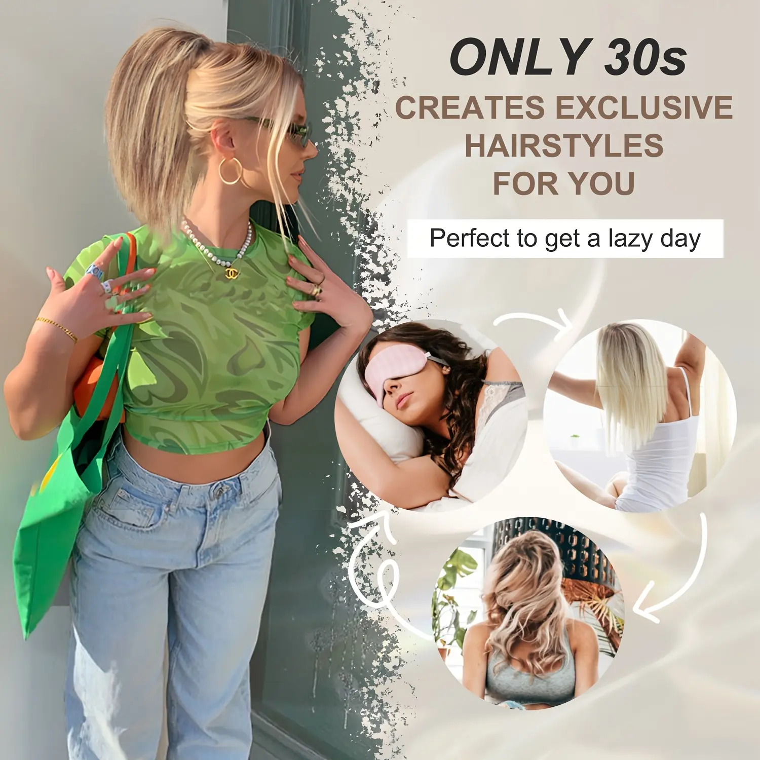 Synthetic 12 Inch Claw Clip Short Ponytail Fluffy Messy Black Blonde Heat Resistant Type Ponytail Hair Extensions For Women