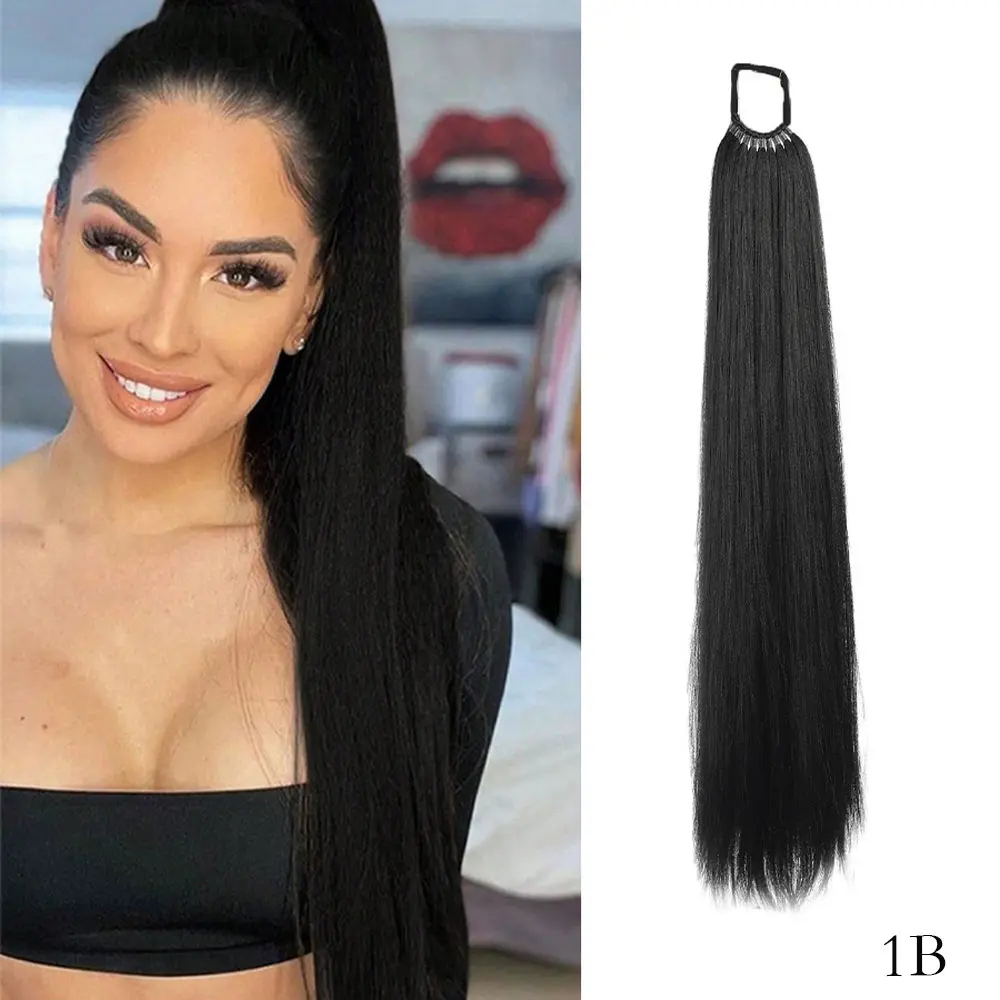 Synthetic Ponytail Extension Pony Tail With Hair Tie Long Straight Braiding Hair Ponytail DIY Braided For Women Daily Life