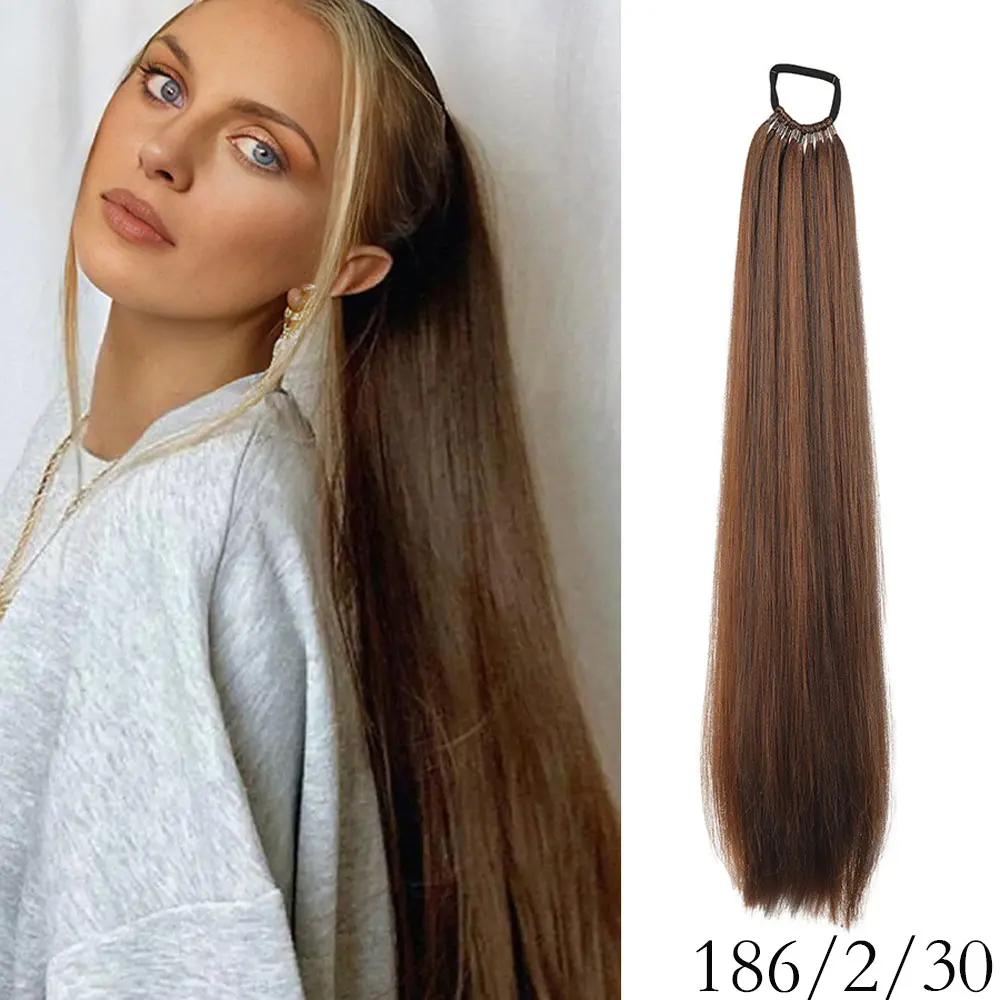 Synthetic Ponytail Extension Pony Tail With Hair Tie Long Straight Braiding Hair Ponytail DIY Braided For Women Daily Life