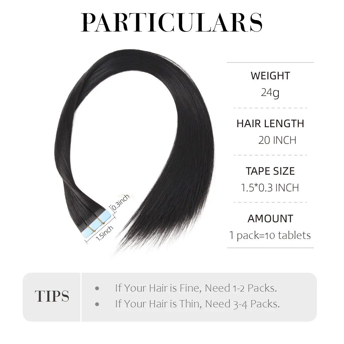 Invisible Tape In Synthetic Hair Extensions 10Pcs 20Inch Straight Tape In Hairpiece Seamless Skin Weft For Women Black Brown