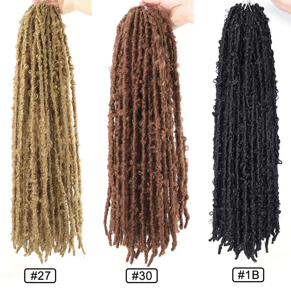 18 24 36 Inch Butterfly Locs Crochet Hair Extensions Synthetic Distressed Soft Locs Pre Looped Braids for Black Women