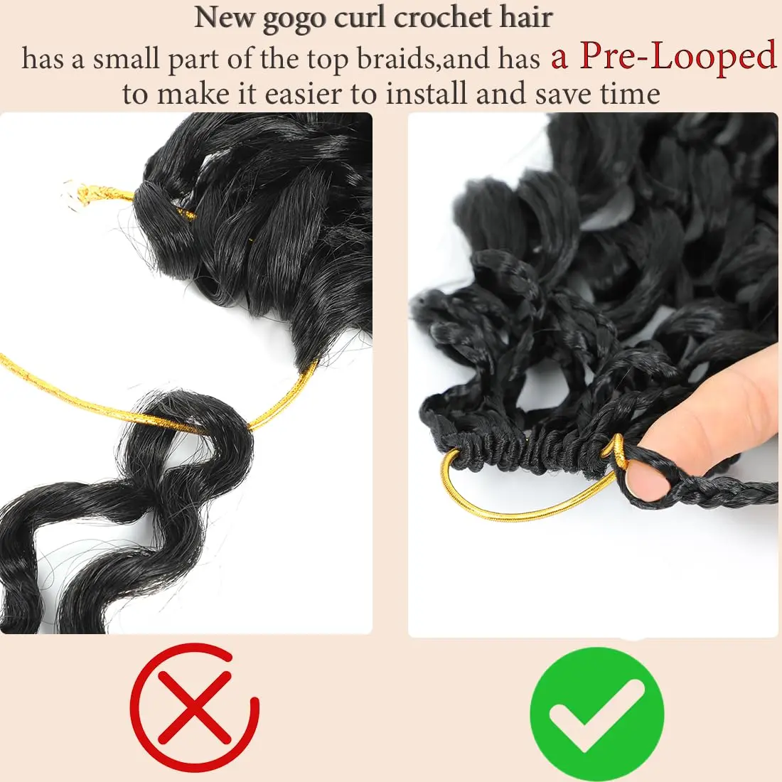 Box Gogo Curl Crochet Hair for Black Women Pre looped Short Ocean Wave Crochet Hair Water Wave Beach Curl Crochet Braiding Hair