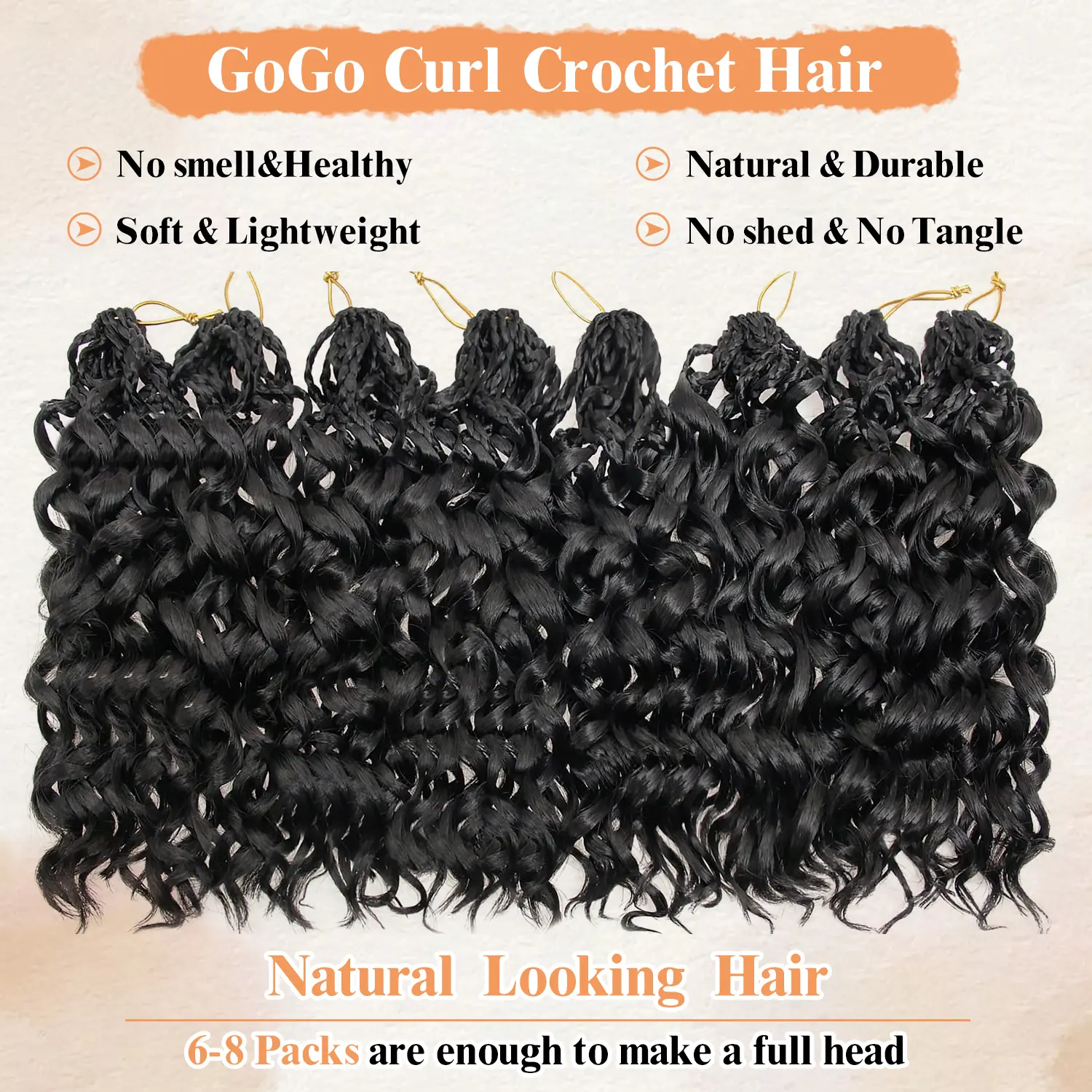Box Gogo Curl Crochet Hair for Black Women Pre looped Short Ocean Wave Crochet Hair Water Wave Beach Curl Crochet Braiding Hair