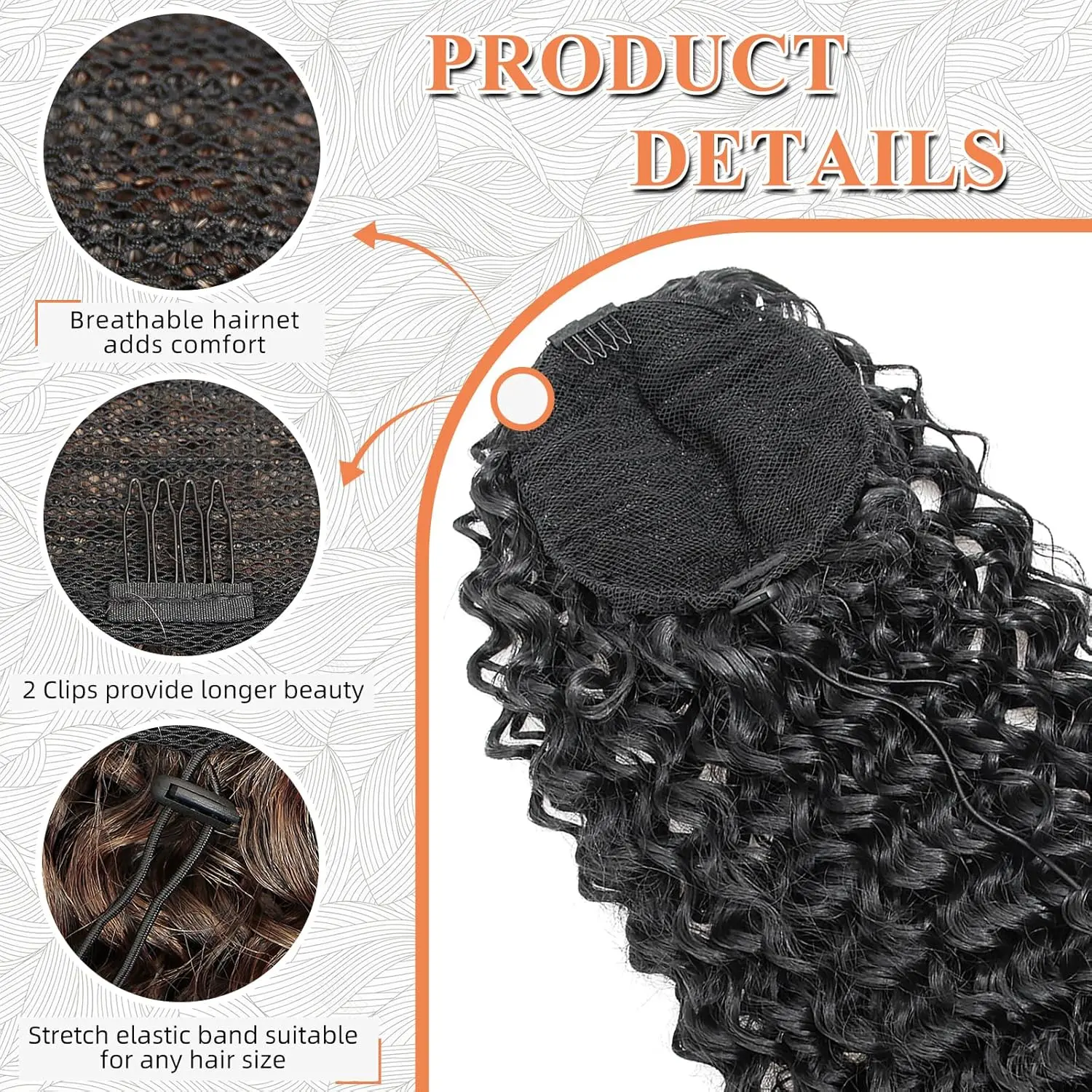 Ponytail Extension Drawstring Ponytail for Black Women 12/14/18/22 Inch Synthetic Long Afro Curly Fluffy Ponytail for Daily Use