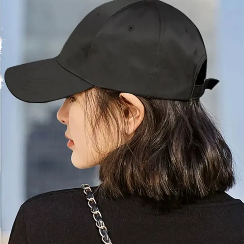 New Fashion Hat Hair Extensions Medium Long Ladies Curly Wigs Hats Connected Head Cover Synthetic Peaked Cap Wig For Women