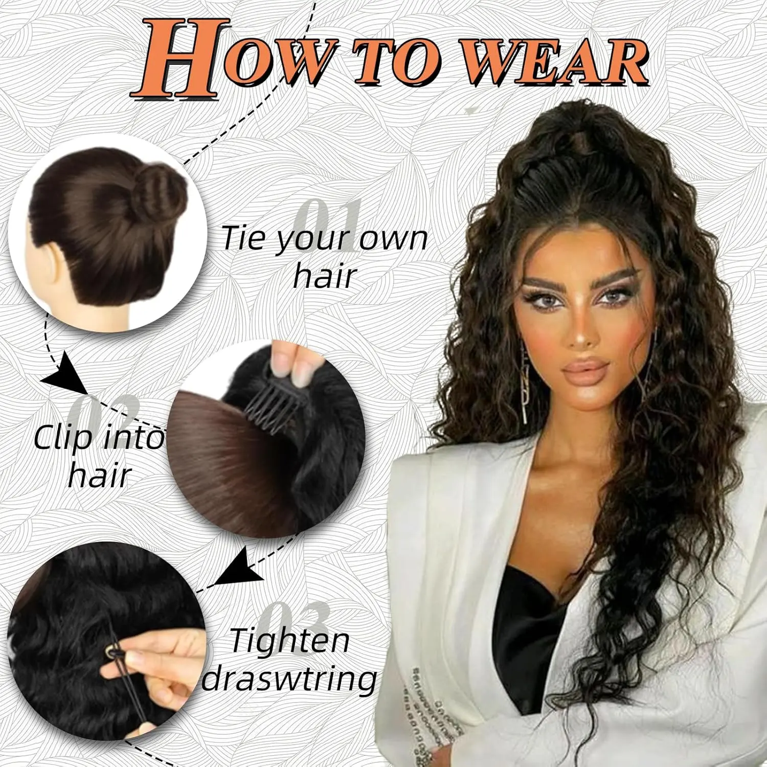 Ponytail Extension Drawstring Ponytail for Black Women 12/14/18/22 Inch Synthetic Long Afro Curly Fluffy Ponytail for Daily Use