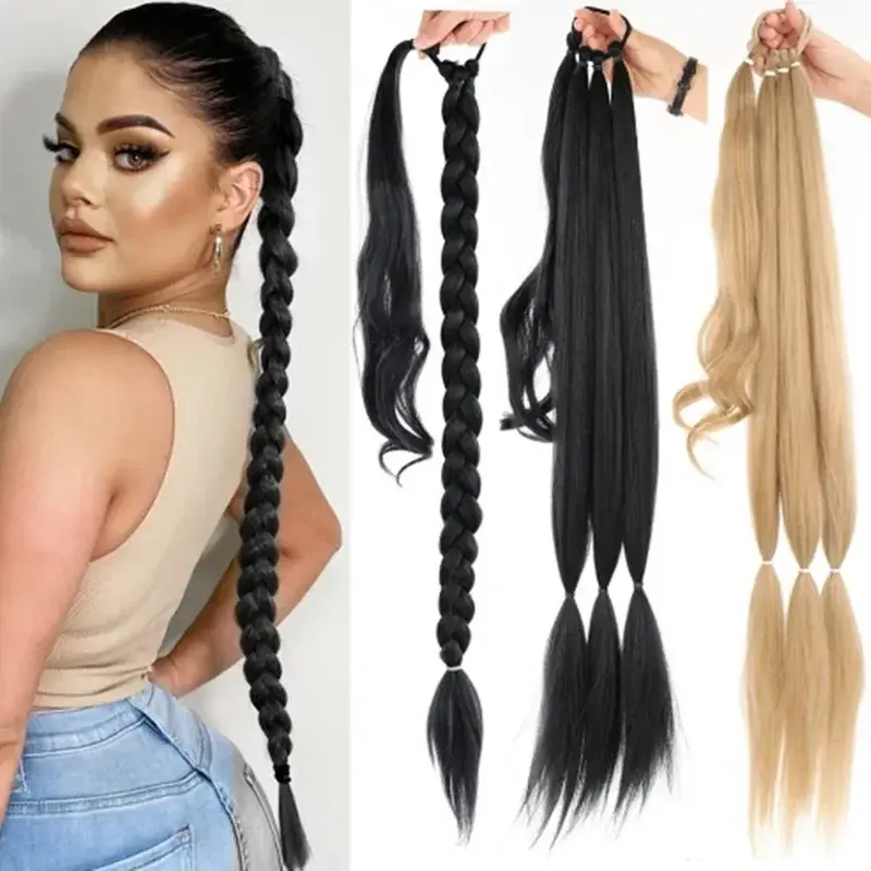 Fashion 80CM Woman Wig Punkstyle Hip-pop Ponytail Twisted Braided Long Wig Girl Dirty Braid Wig Hair Accessories for women