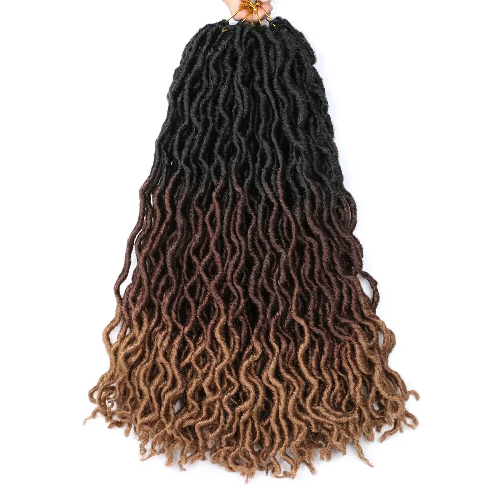 Brown Color Cypsy locs Crochet Braid Hair For Women River Faux Locs Braid Synthetic Crochet Hair Braids 18inch Extensions