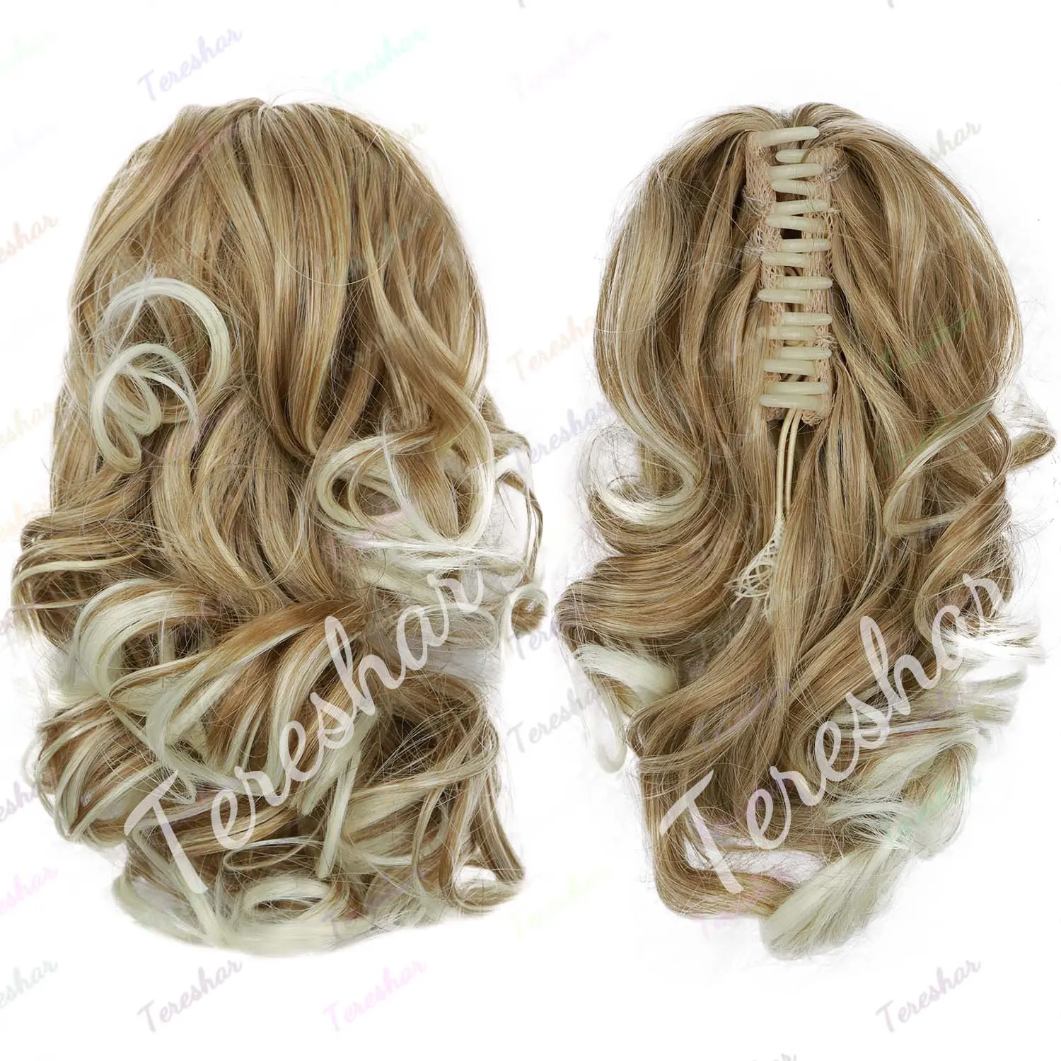 Synthetic Short Curly Ponytail Extension Short Claw Clip Curly Pony Tail Extension Jaw Ponytail Hairpiece for Women Girls