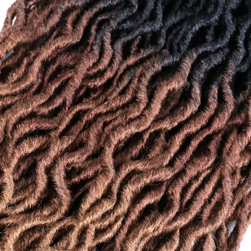 Brown Color Cypsy locs Crochet Braid Hair For Women River Faux Locs Braid Synthetic Crochet Hair Braids 18inch Extensions