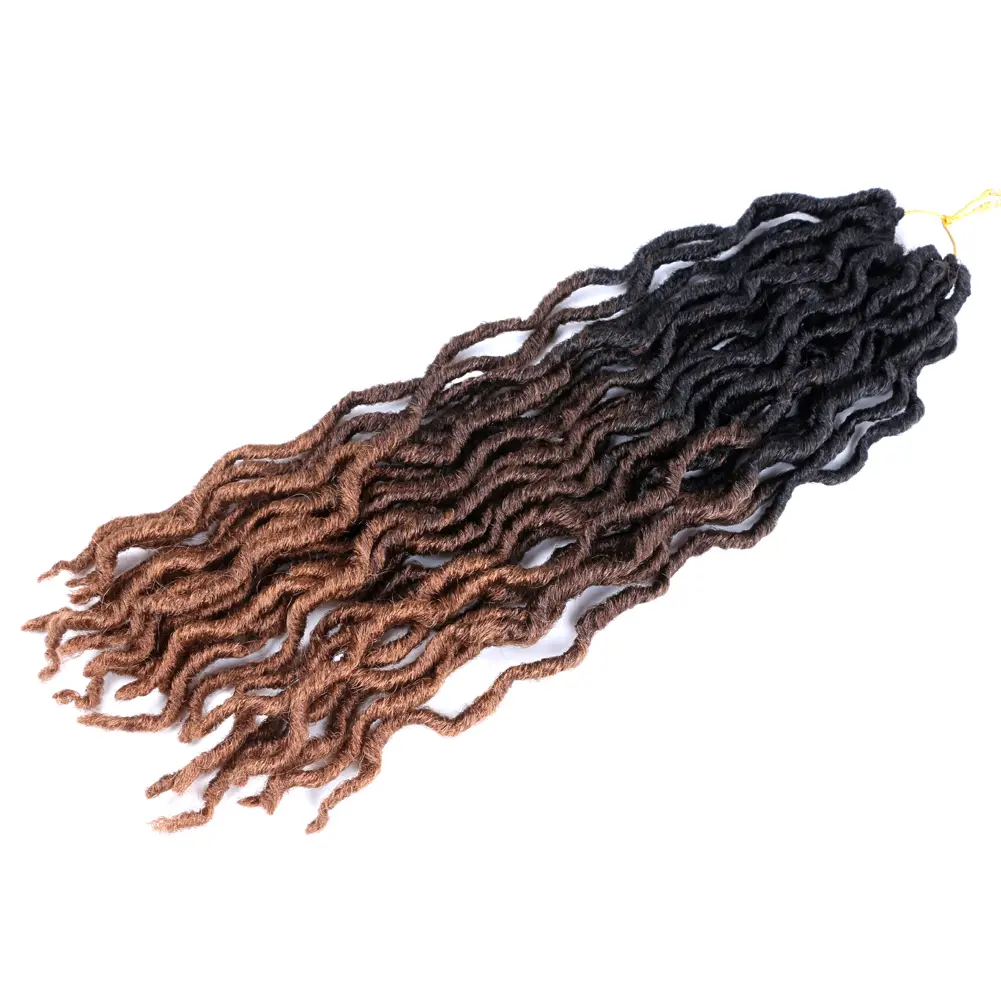 Brown Color Cypsy locs Crochet Braid Hair For Women River Faux Locs Braid Synthetic Crochet Hair Braids 18inch Extensions