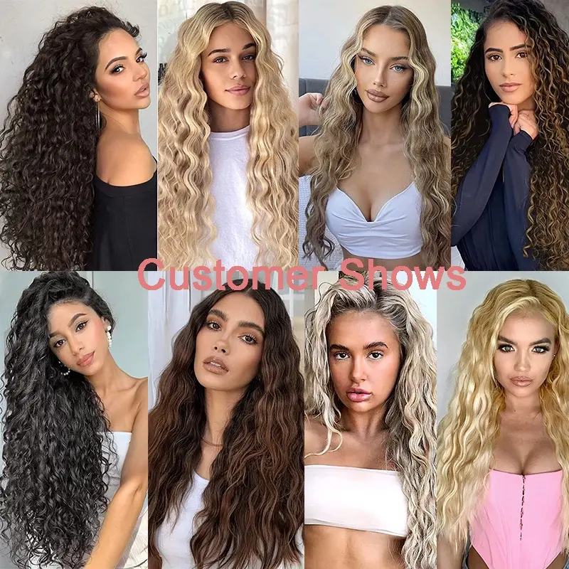 Synthetic Clip In Hair Extensions 6PCS Set Kinky Curly 24inch Long  Clip On Hairpiece Style For Women Girls Daily Party