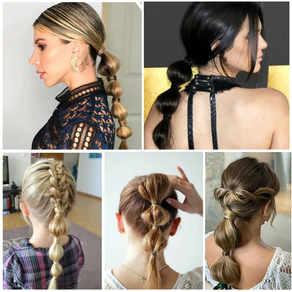S-noilite Synthetic 18inch Bubble Claw On Ponytail Extension Long Straight Fashionable Hairpiece Hair Accessories For Women