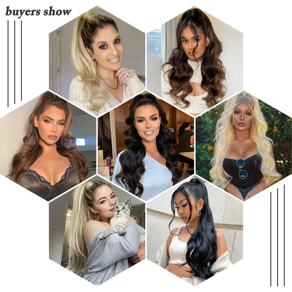 30Inch Synthetic Flexible Wrap Around Ponytail Long Wavy Layered Fake Ponytail Hairpiece Extensions For Women Daily Use