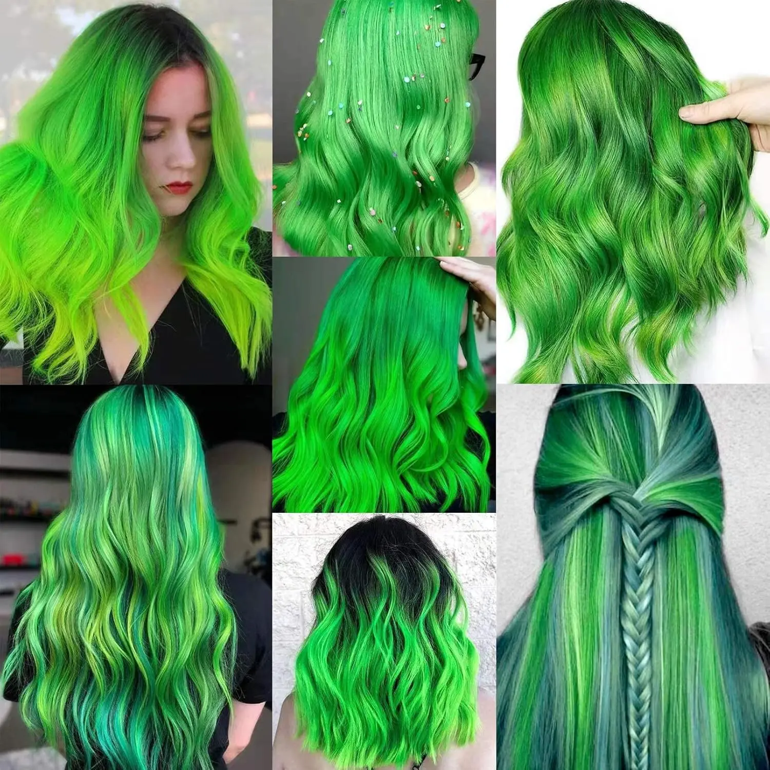 Synthetic 5PCS Colorful Hair Extensions Party Highlights Colorful Clip in Hair Extensions Straight Hairpieces for Women Girls