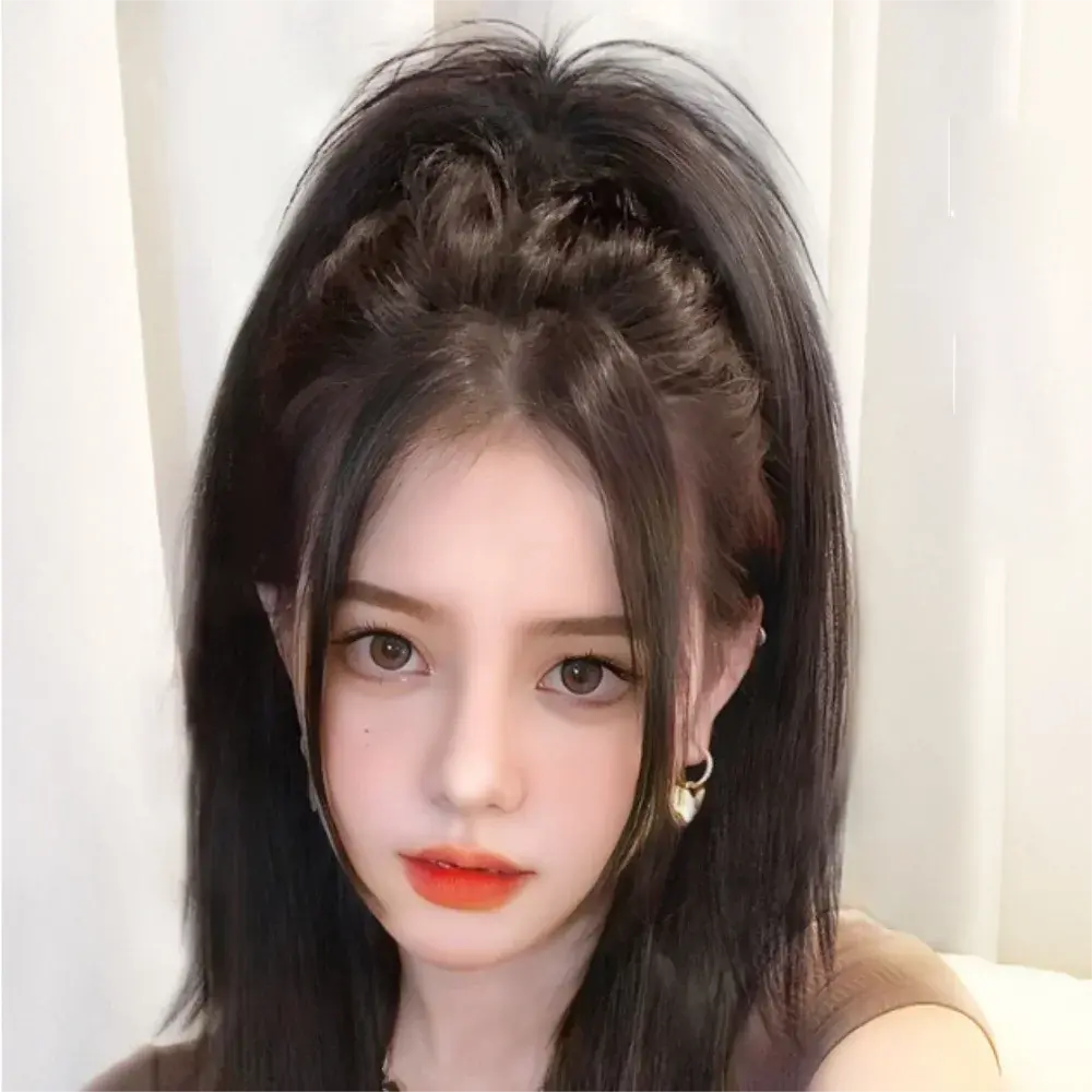 Long Straight Synthetic Ponytail Hair Extensions Heat Resistant Claw Clip on Hairpiece for Women Daily Use Party Wedding Styling