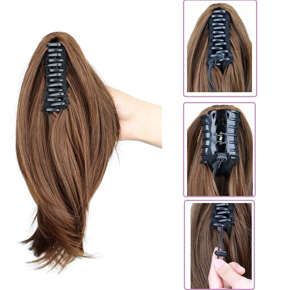 H&STAR Synthetic Straight Claw Clip Chignon Fluffy Donut Messy Hair Bun Clip in Hairtail Extensions Natural Hairpieces for Women