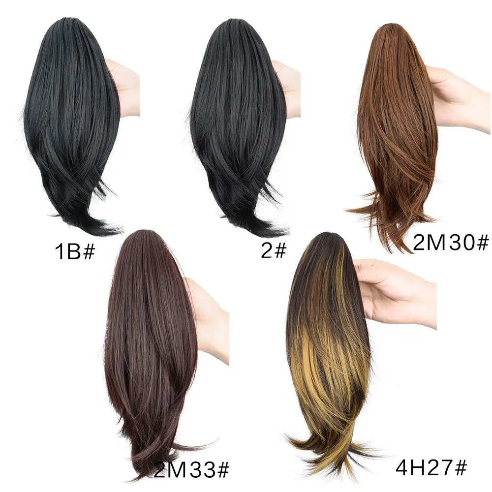 H&STAR Synthetic Straight Claw Clip Chignon Fluffy Donut Messy Hair Bun Clip in Hairtail Extensions Natural Hairpieces for Women