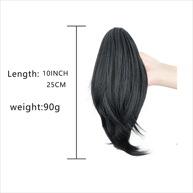 H&STAR Synthetic Straight Claw Clip Chignon Fluffy Donut Messy Hair Bun Clip in Hairtail Extensions Natural Hairpieces for Women