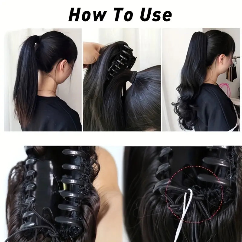 H&STAR Synthetic Straight Claw Clip Chignon Fluffy Donut Messy Hair Bun Clip in Hairtail Extensions Natural Hairpieces for Women