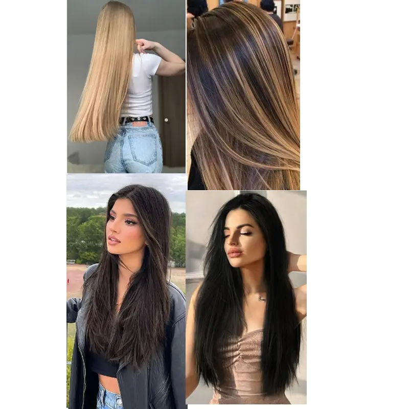 24 Inch Synthetic Clip In Hair Extensions 6PCS Hair 16 Clip Extensions  Long Straight  On Hairpieces For Women Girls