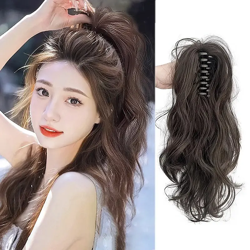 12Inch/30CM Synthetic Claw Clip In Ponytail Hair Extensions Short Curly Claw Clip Ponytail For Women Hair Extension Hairpiece