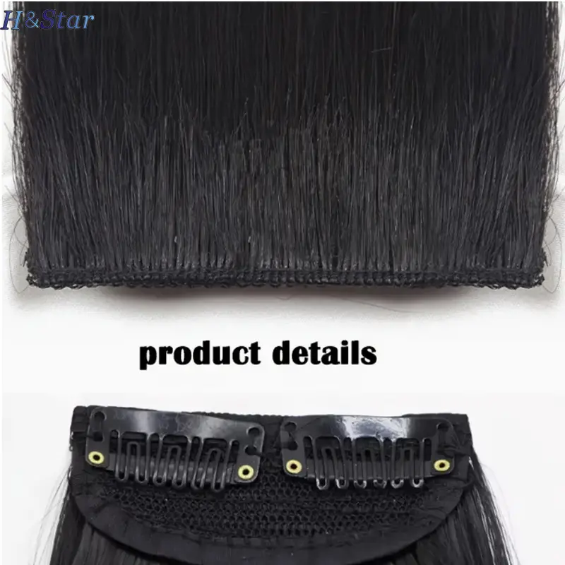 H&STAR 30cm Synthetic Short Straight Pad Invisible Hair Extension Lining of Hair Top Side Cover Hairpiece for Women