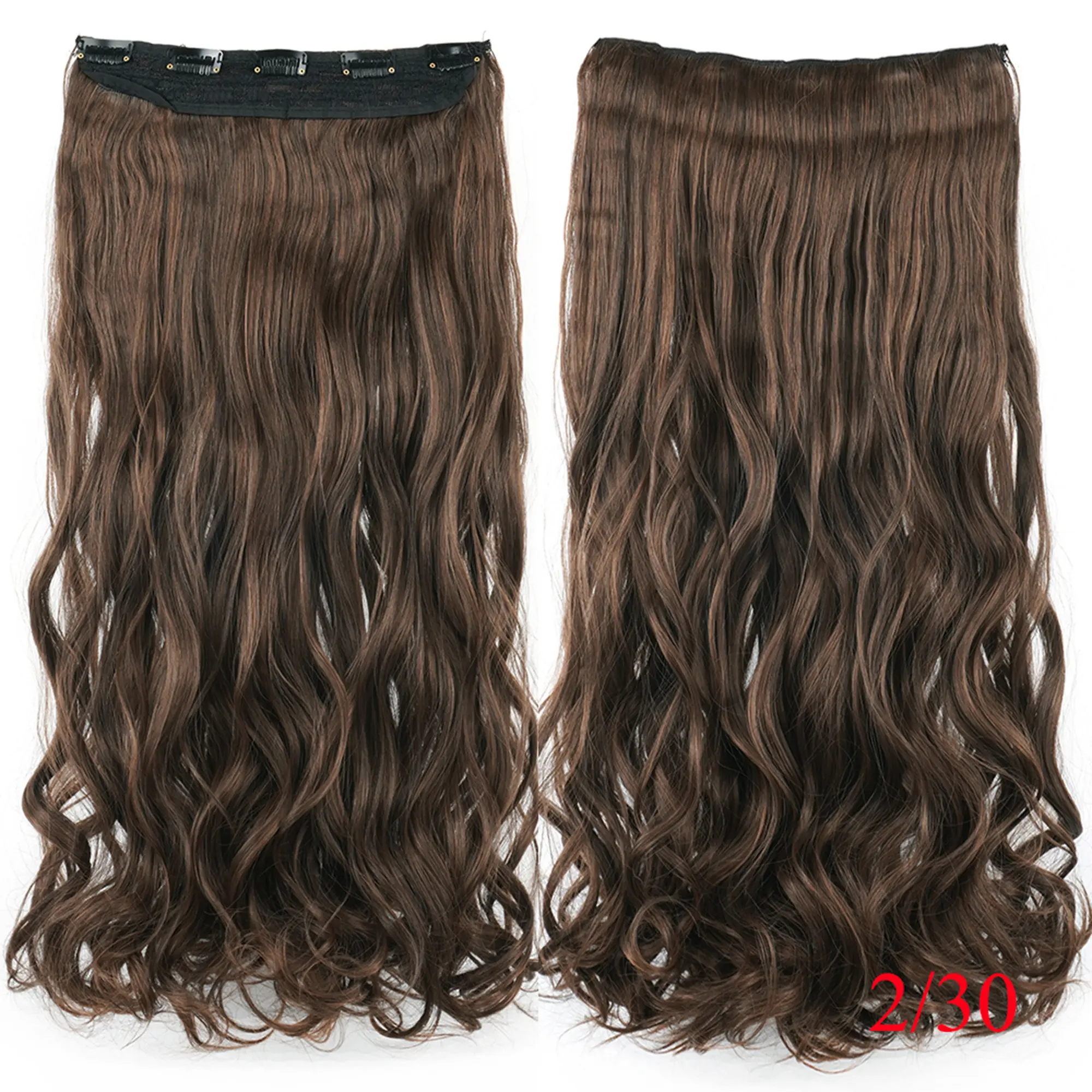 Soowee 24'' 28'' Synthetic Hair Charms Clip In Hair Extensions Dirty Blonde Fake Brown Curly Hair Pieces for Women