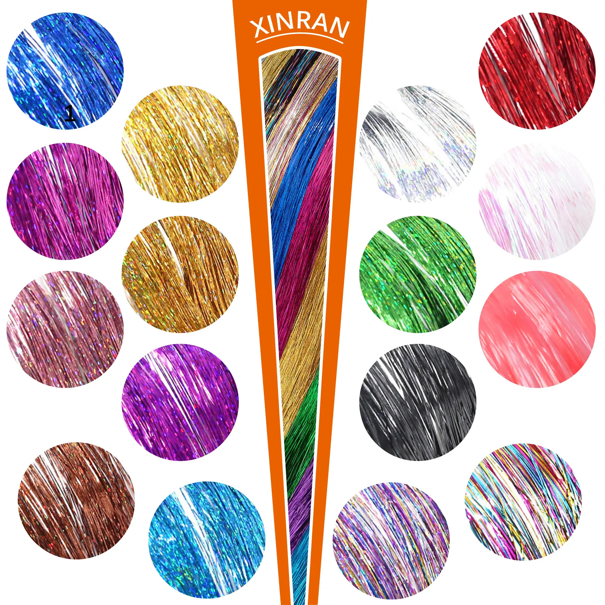 Sparkle Shiny Hair Tinsel Rainbow Silk Hair Extensions Dazzles Women Hippie for Braiding Headdress Long 100cm 120 Strands/bag