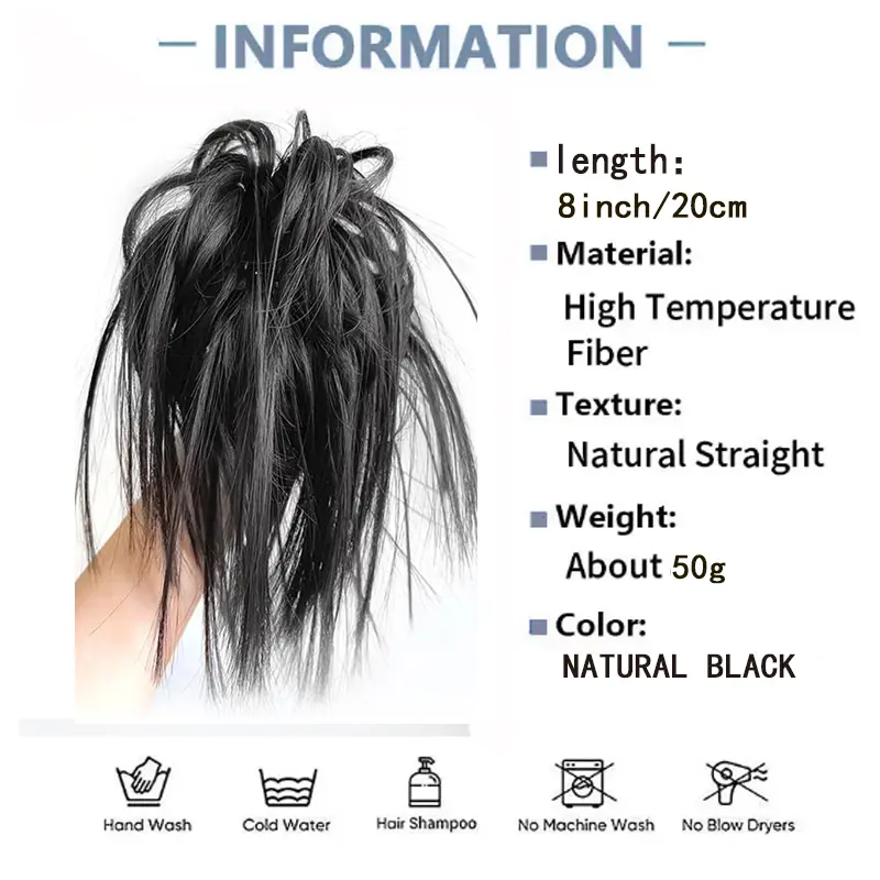 Synthetic Wig Hair Clip Fluffy Natural Increase Hair Volume Wig Hair Rope Personalized Hairpin Hair  Accessory for Women