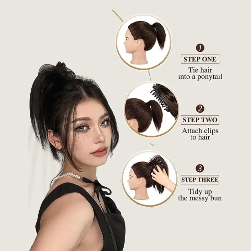 Synthetic Wig Hair Clip Fluffy Natural Increase Hair Volume Wig Hair Rope Personalized Hairpin Hair  Accessory for Women