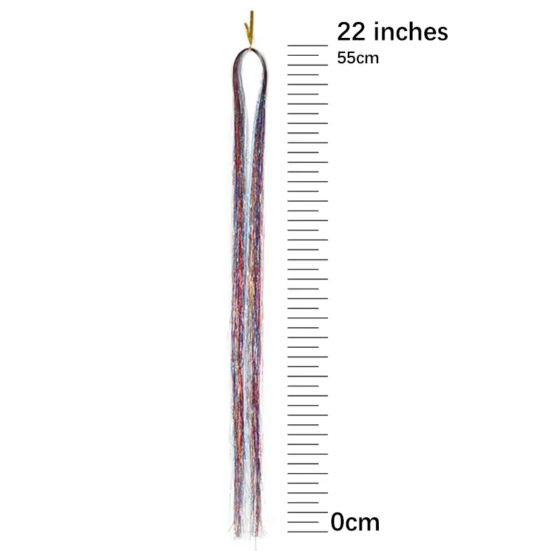 1 Pc Sparkle Shiny Hair Tinsel Hair Extensions Dazzles Women Hippie for Braiding Headdress Hair Braiding Tools Long 100cm