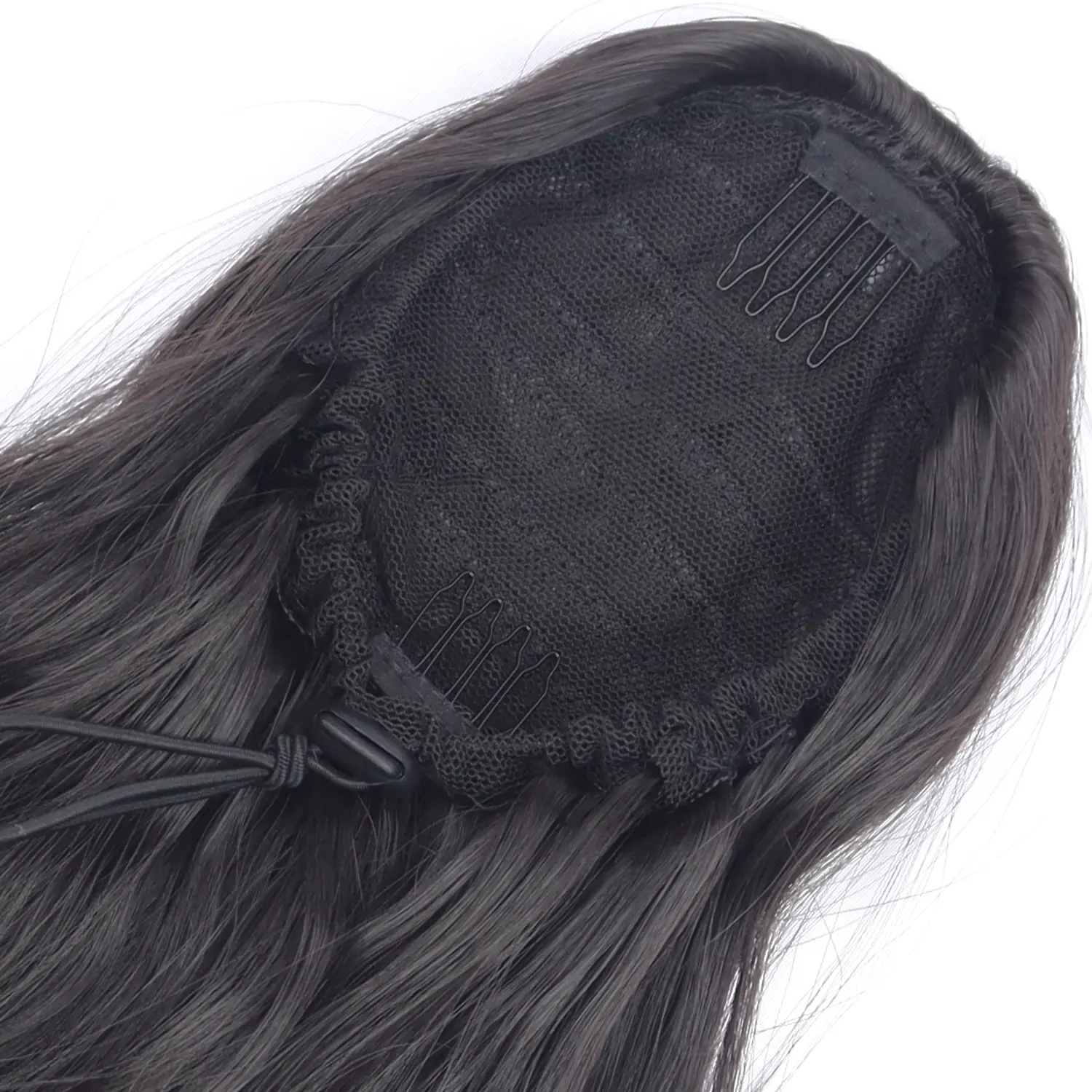 Synthetic Ponytail Hair Extension 18 Inch Long Wavy Drawstring Ponytail for Women Daily Use Clip in Pony Tail Hairpiece