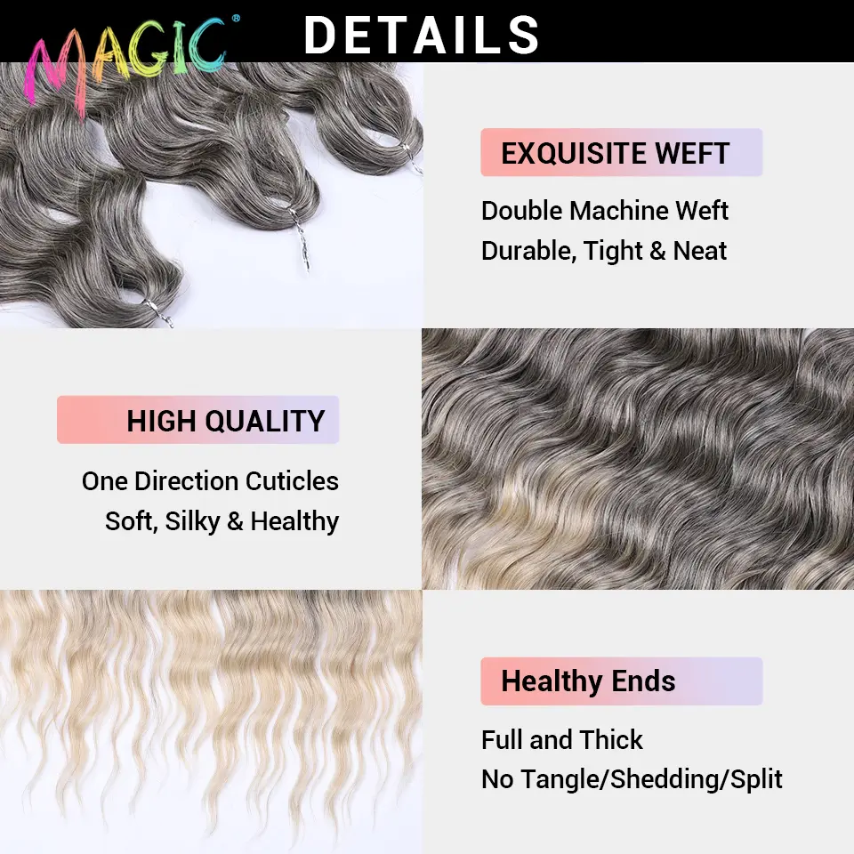 Anna Synthetic Hair 24 Inch Water Wave Braiding Hair Extensions Ombre Blonde Deep Wave Afro Curl Twist Crochet Hair for Women