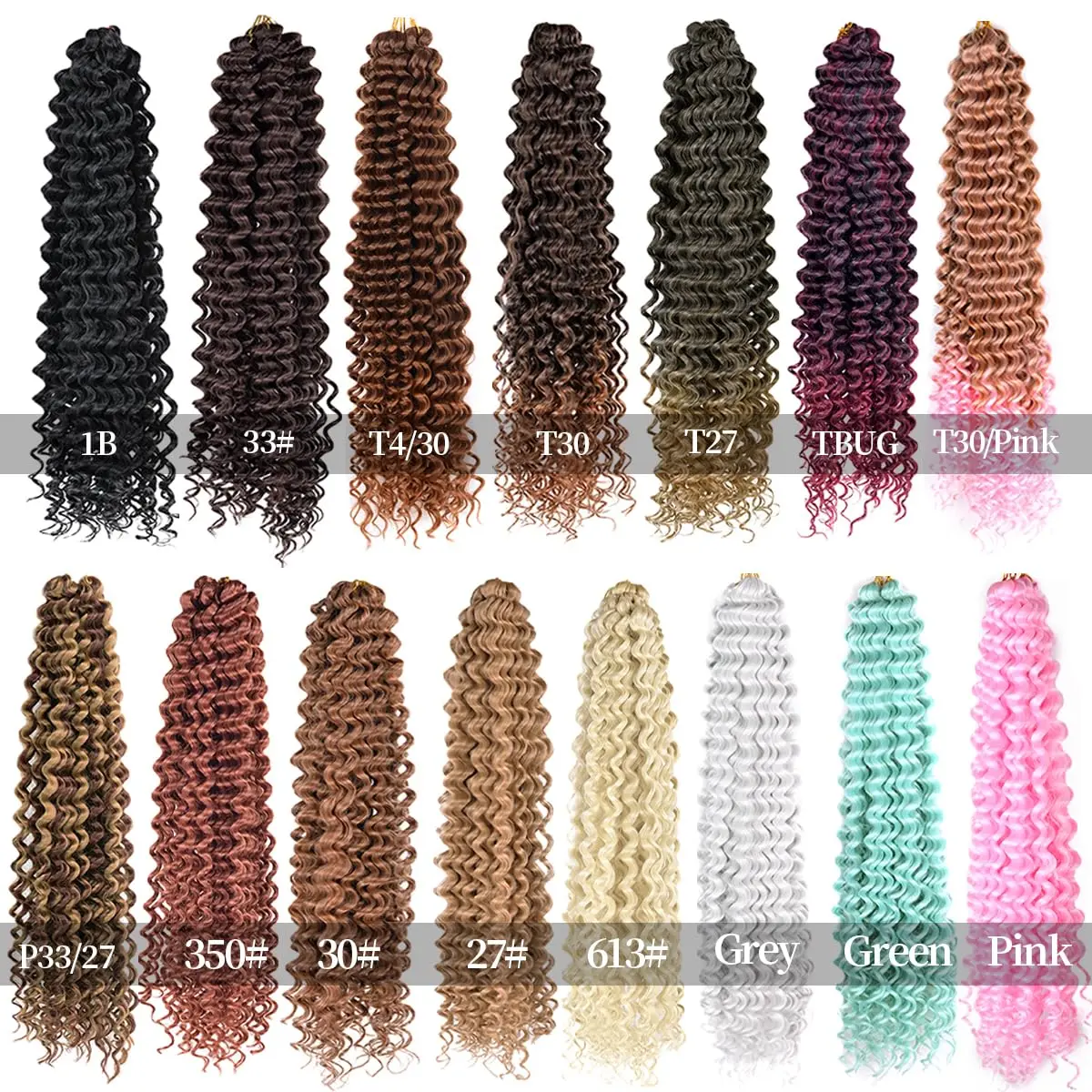 Long Deep Wave Braiding Hair 28 Inch Ocean Wave Crochet Hair Synthetic Deep Curly Crochet Hair Extensions For Black Women