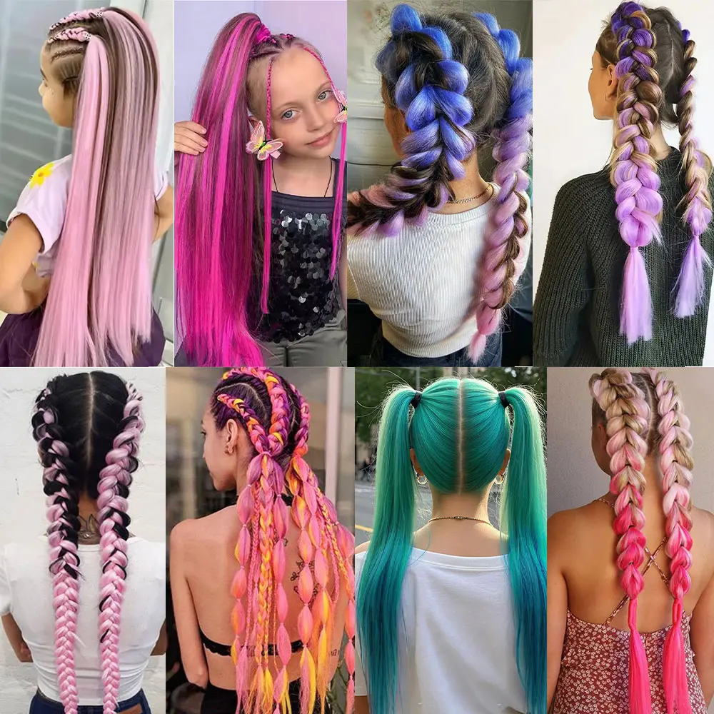 26Inch Synthetic Ponytail Extension  Long Straight DIY Braided Pony Tail Hairpiece with Rubber Band Women Hair Accessories