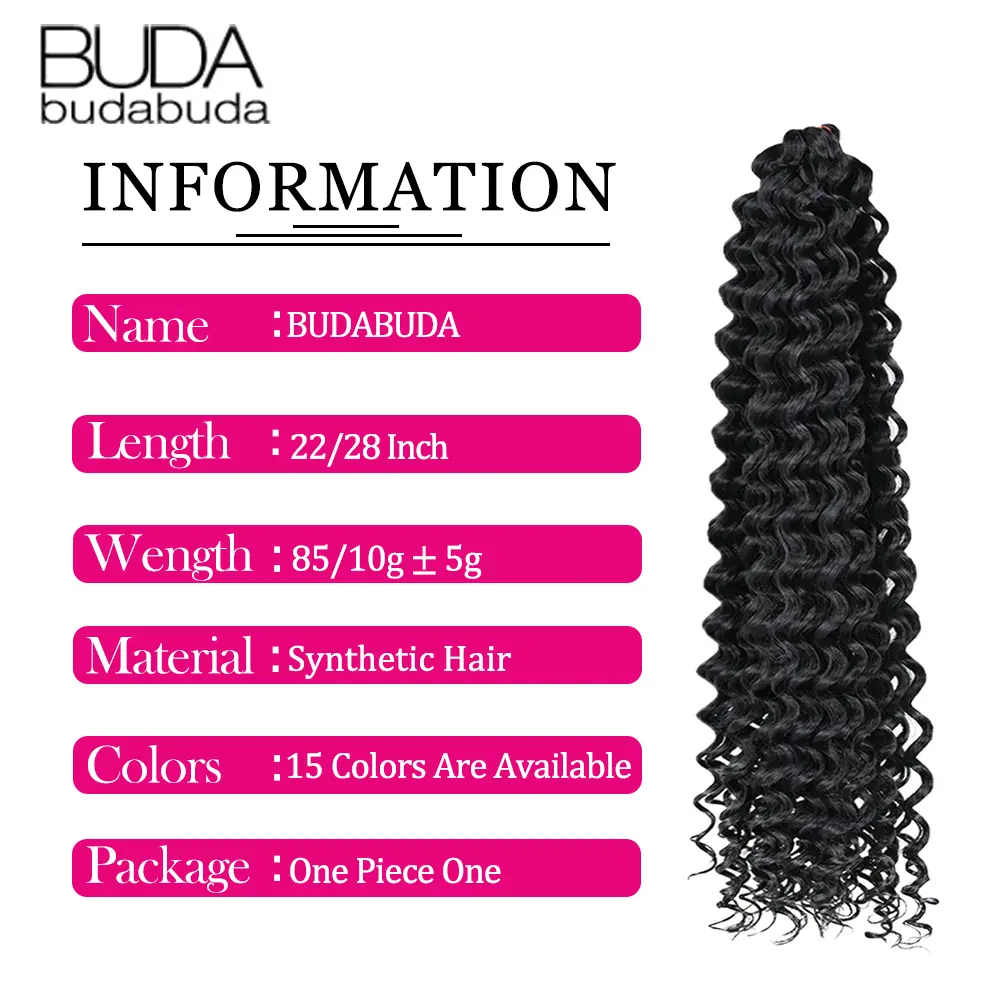 Long Deep Wave Braiding Hair 28 Inch Ocean Wave Crochet Hair Synthetic Deep Curly Crochet Hair Extensions For Black Women