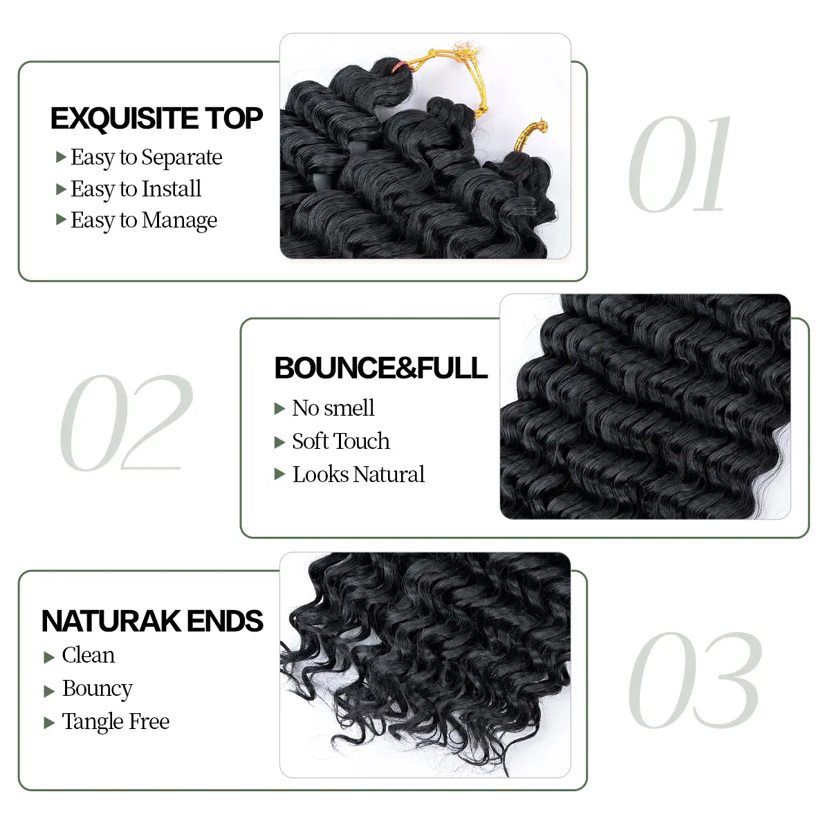 Long Deep Wave Braiding Hair 28 Inch Ocean Wave Crochet Hair Synthetic Deep Curly Crochet Hair Extensions For Black Women