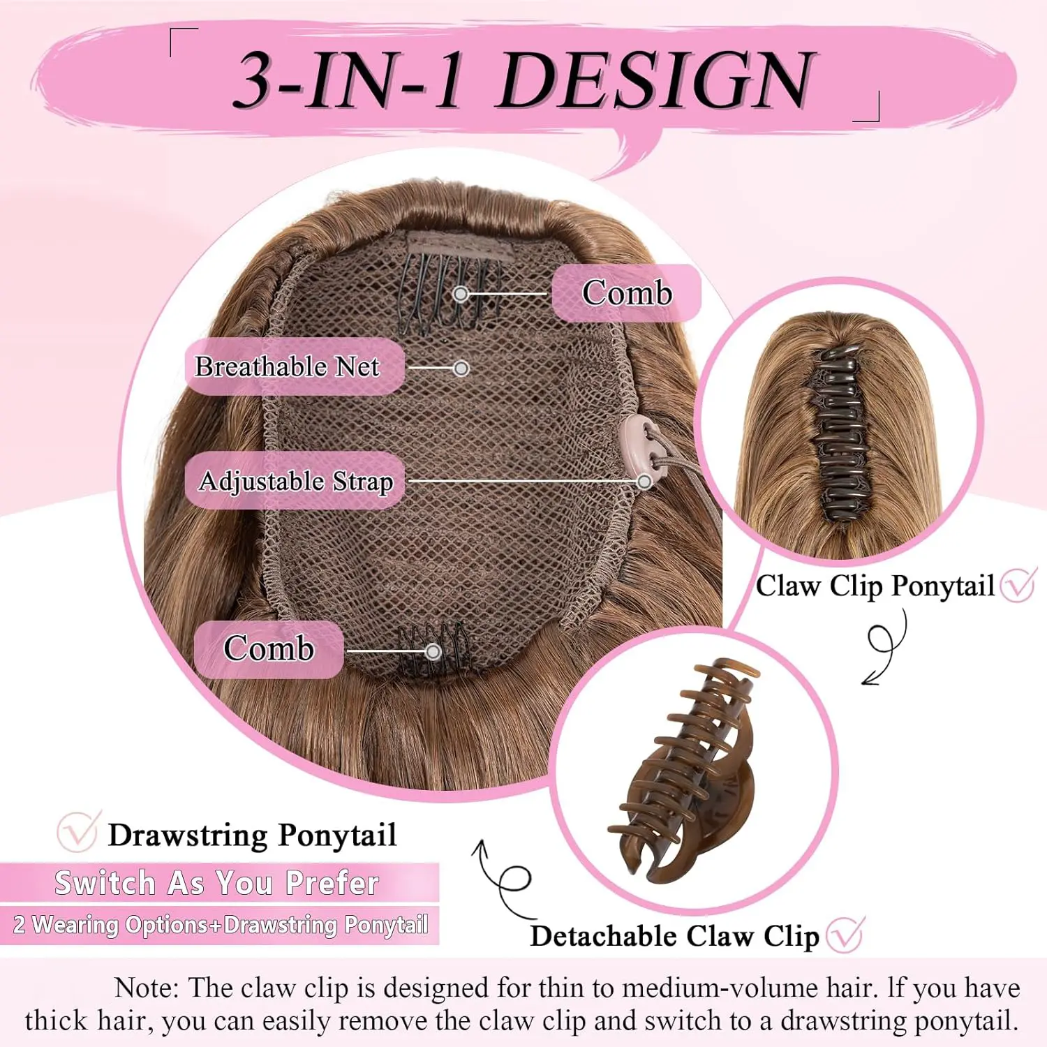 Synthetic Long Straight Ponytail Hair Extensions For Women Claw Clips in Ponytail Hair Extensions Straight Hair Ponytail