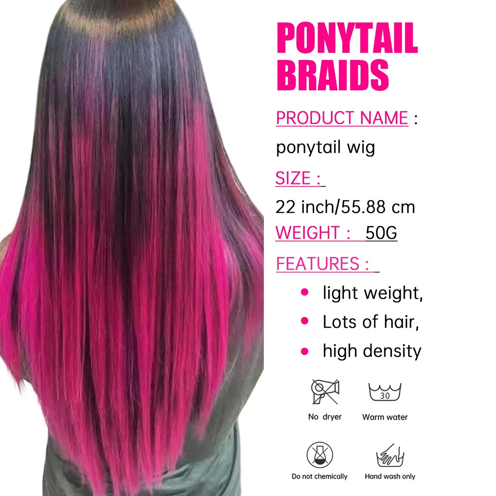 Synthetic 5Pcs Colored Hair Extensions Clip in Colorful Hair Extensions Rainbow Hair Extensions for Women Girls Hair Extensions