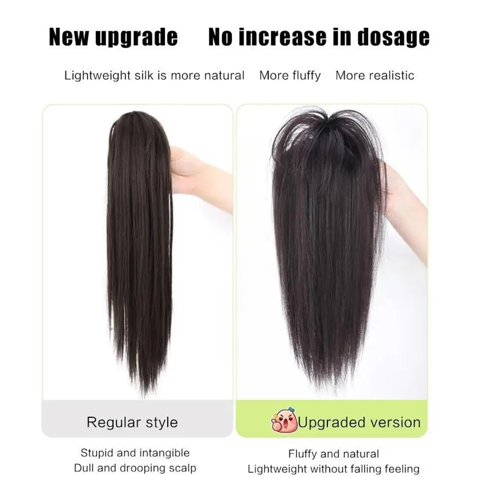 Straight Synthetic Claw Clip Ponytail Hair Extension Short Messy Fluffy Ponytail Hairpiece For Women Natural Tail With Claw Clip