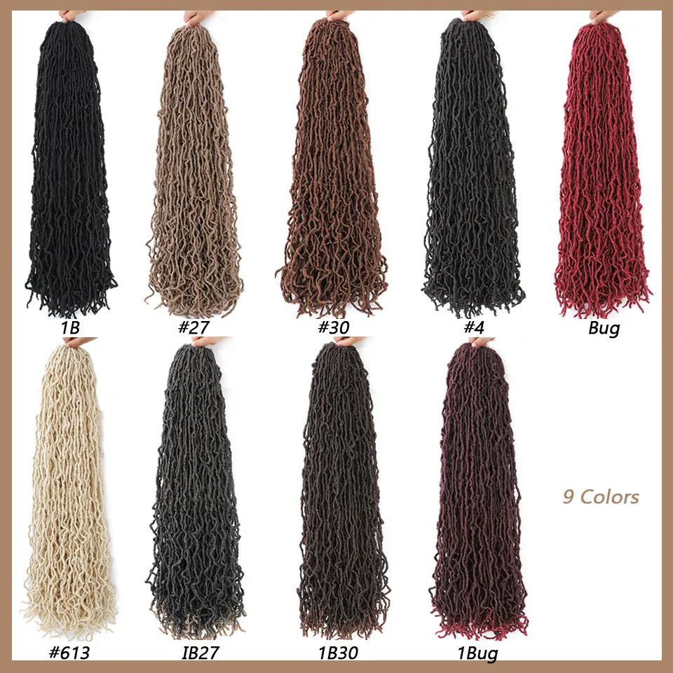 Wakego 14 18 24 Inches Nu Faux Locs Crochet Hair Faux Locks Crochet Braids Pre-lopped Soft Locs Braiding Hair For Women and Kids
