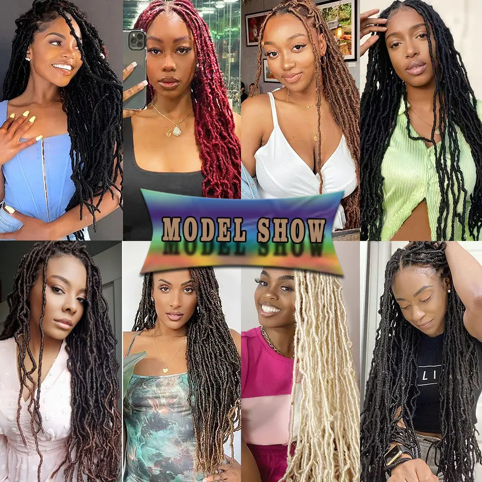 Wakego 14 18 24 Inches Nu Faux Locs Crochet Hair Faux Locks Crochet Braids Pre-lopped Soft Locs Braiding Hair For Women and Kids