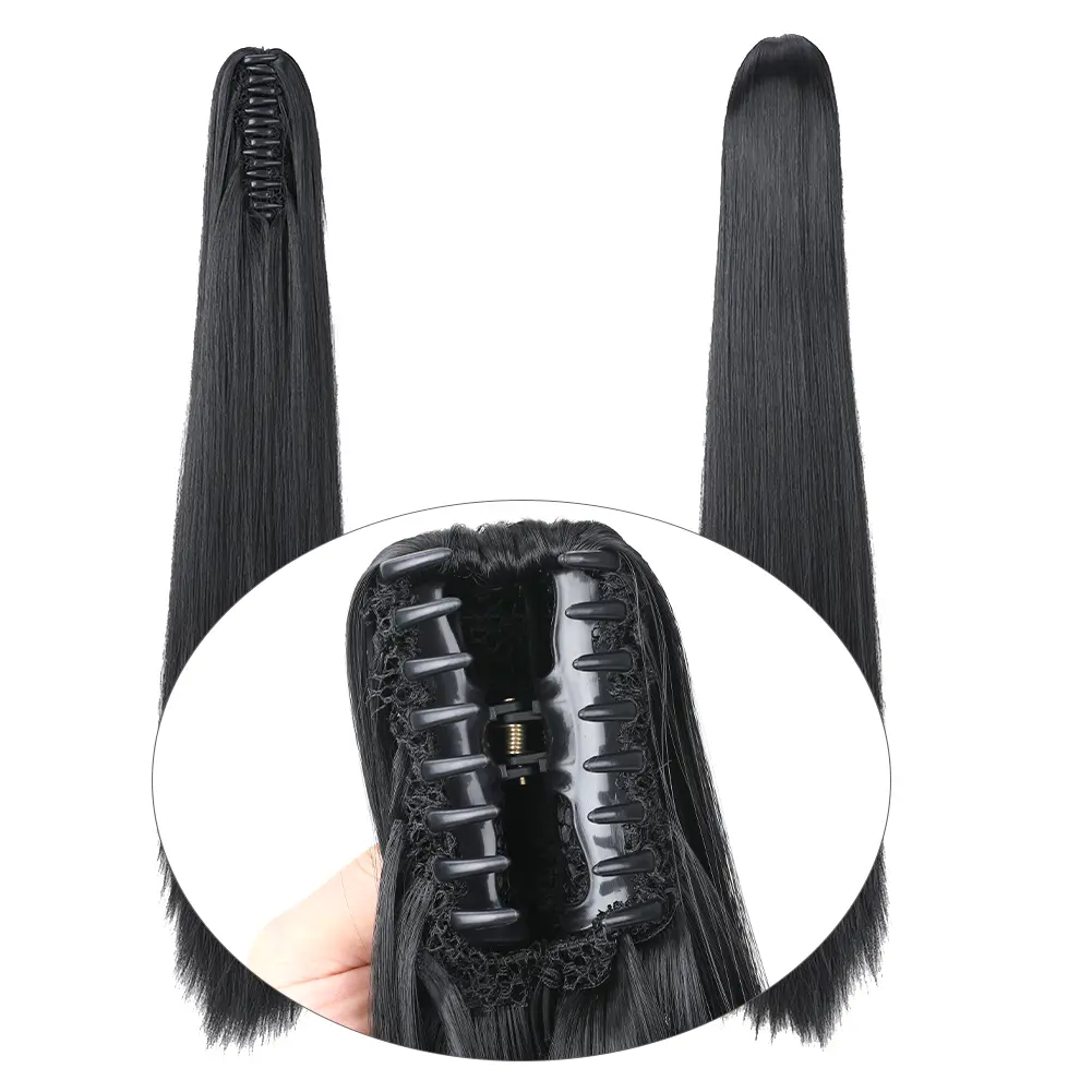 Ponytail Extension Claw Straight Clip in Hairpiece Ponytail Hair Extensions Long Pony Tail Synthetic for Women