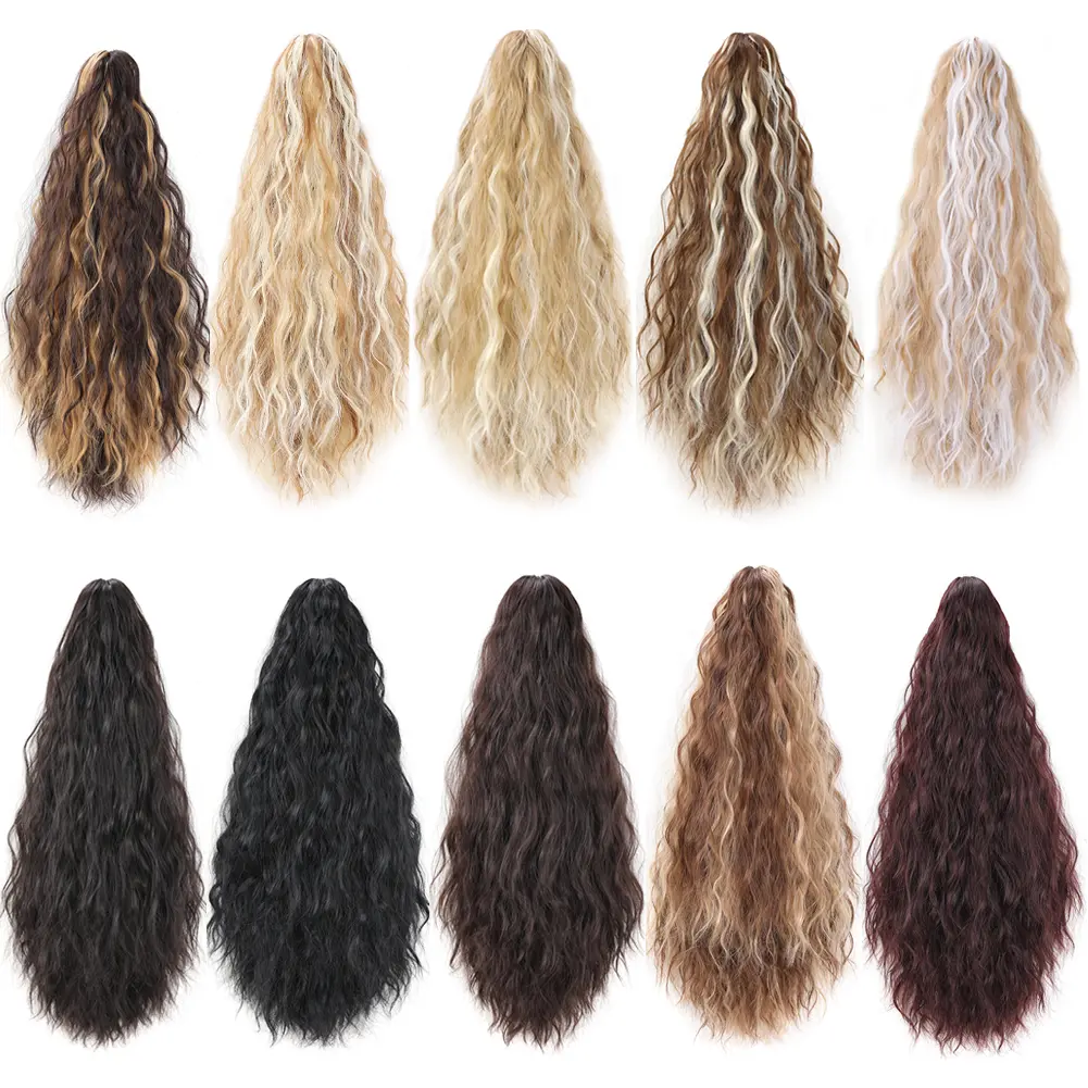 Claw  In Ponytail Extension  Corn Wavy Clip in Hairpiece Ponytail Hair Extensions Long Pony Tail Synthetic for Women