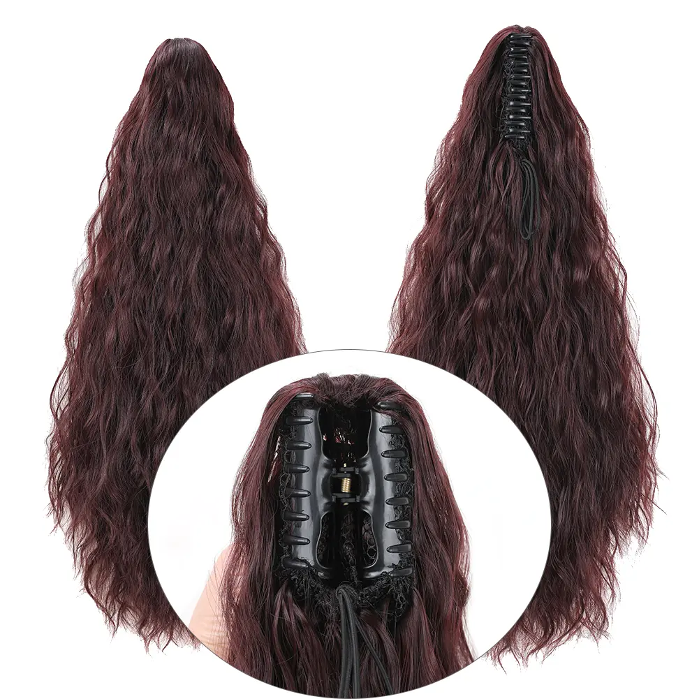 Claw  In Ponytail Extension  Corn Wavy Clip in Hairpiece Ponytail Hair Extensions Long Pony Tail Synthetic for Women