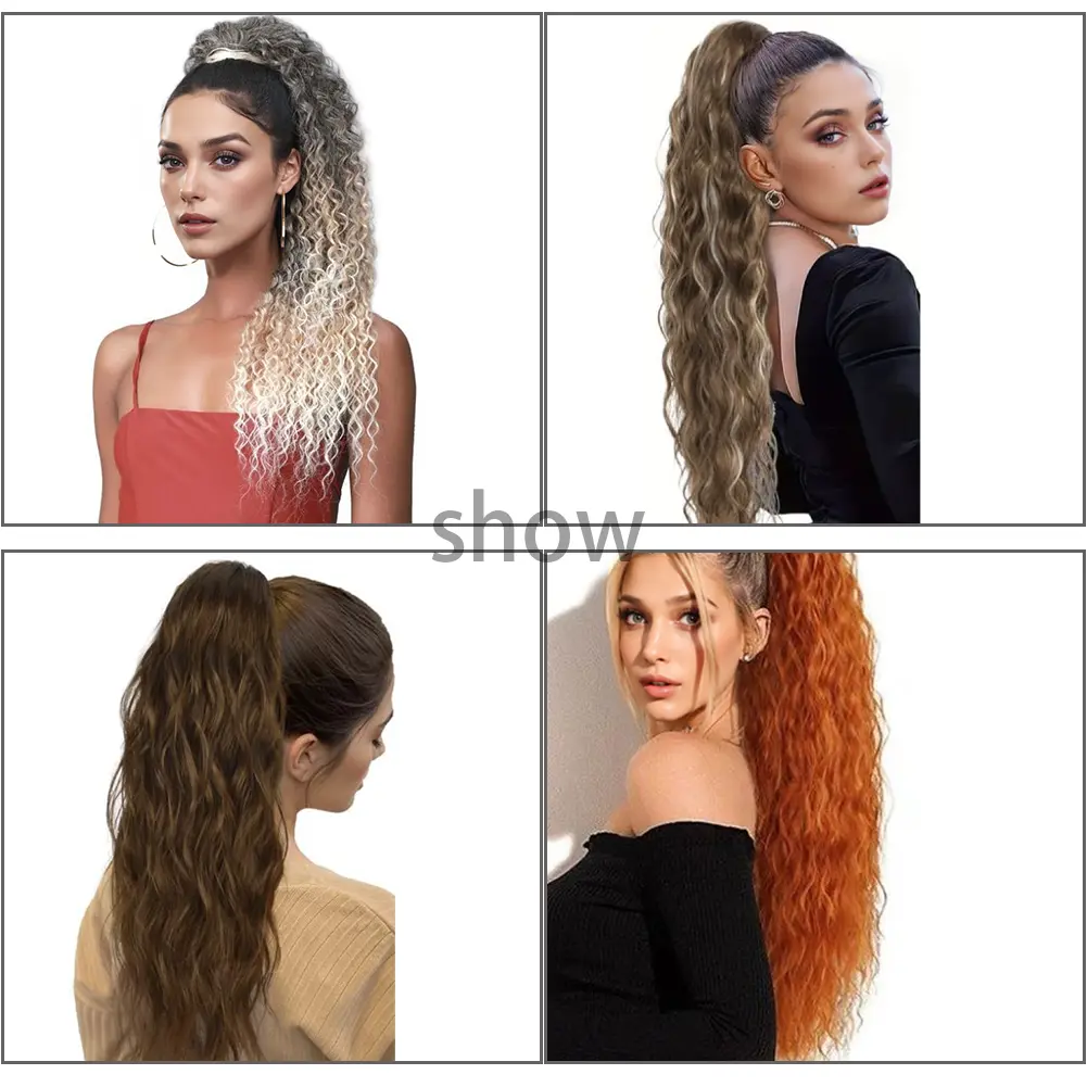 Claw  In Ponytail Extension  Corn Wavy Clip in Hairpiece Ponytail Hair Extensions Long Pony Tail Synthetic for Women