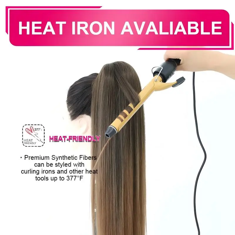 Julianna Kanekalon Futura Wholesale Extra Long 36 Inches Tangle Free Hairpiece Drawstring Ponytail Synthetic Hair Extension